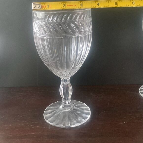 Vintage MIKASA Italian Countryside Crystal Goblet Glasses Water 7 1/8” Lot Set o - Picture 15 of 16